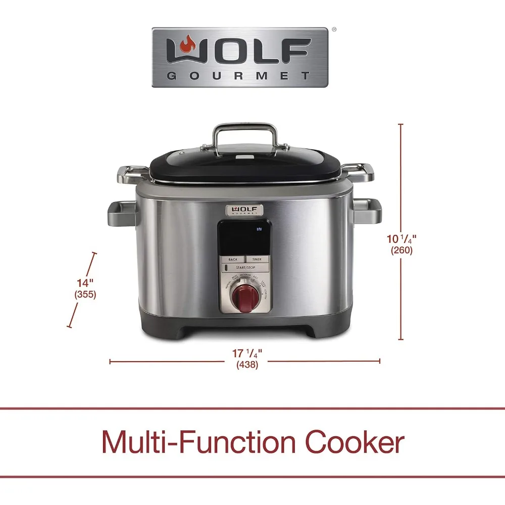Programmable 6-in-1 Multi Cooker with Temperature Probe, 7 qrt, Slow Cook, Rice, Saut&eacute;, Sear, Sous Vide, Stainless Steel