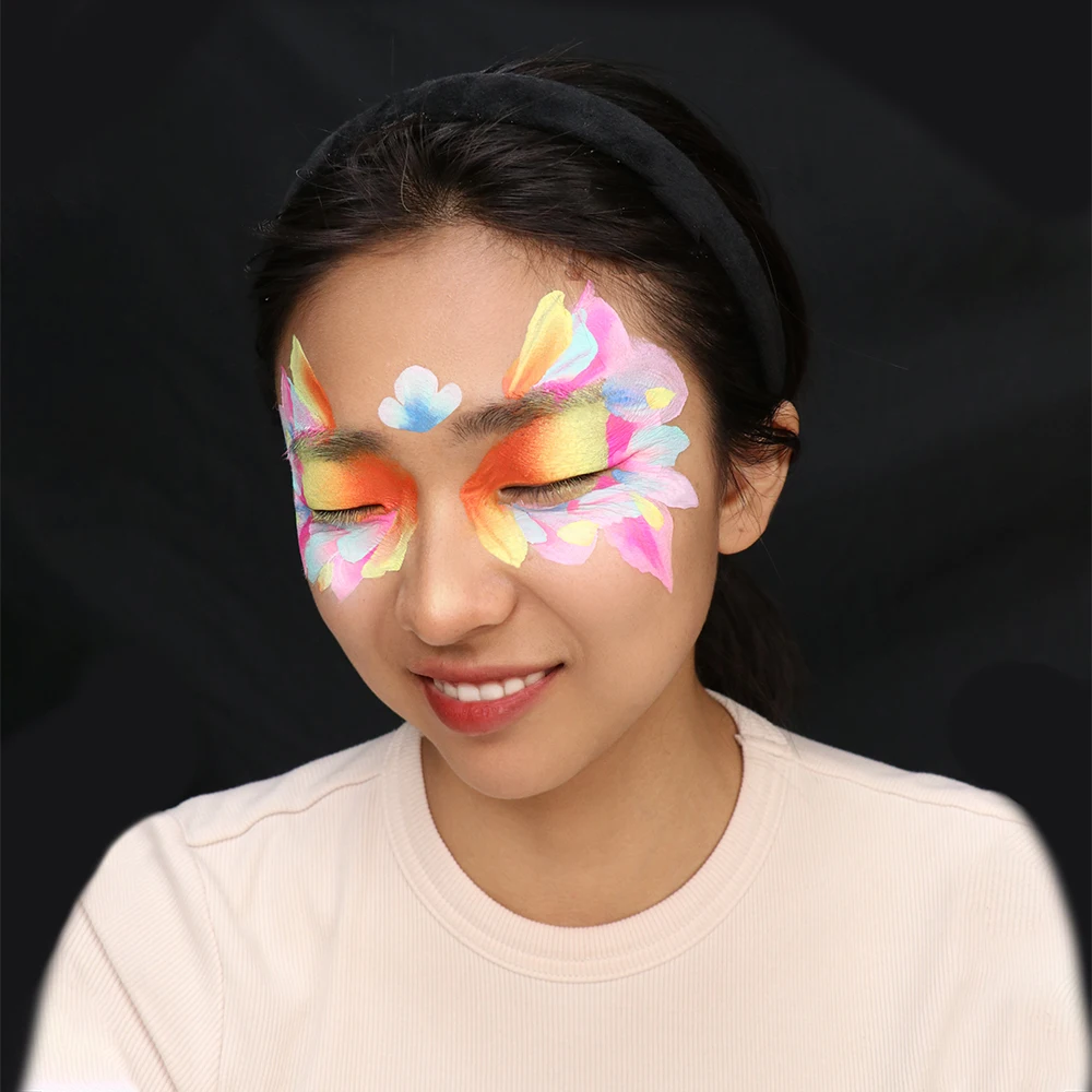 Bowitzki Professional Face Paint  Body Paint for Kids Adults 6x10gm One Stroke Split Cake Rainbow Halloween Hypoallergenicity 6