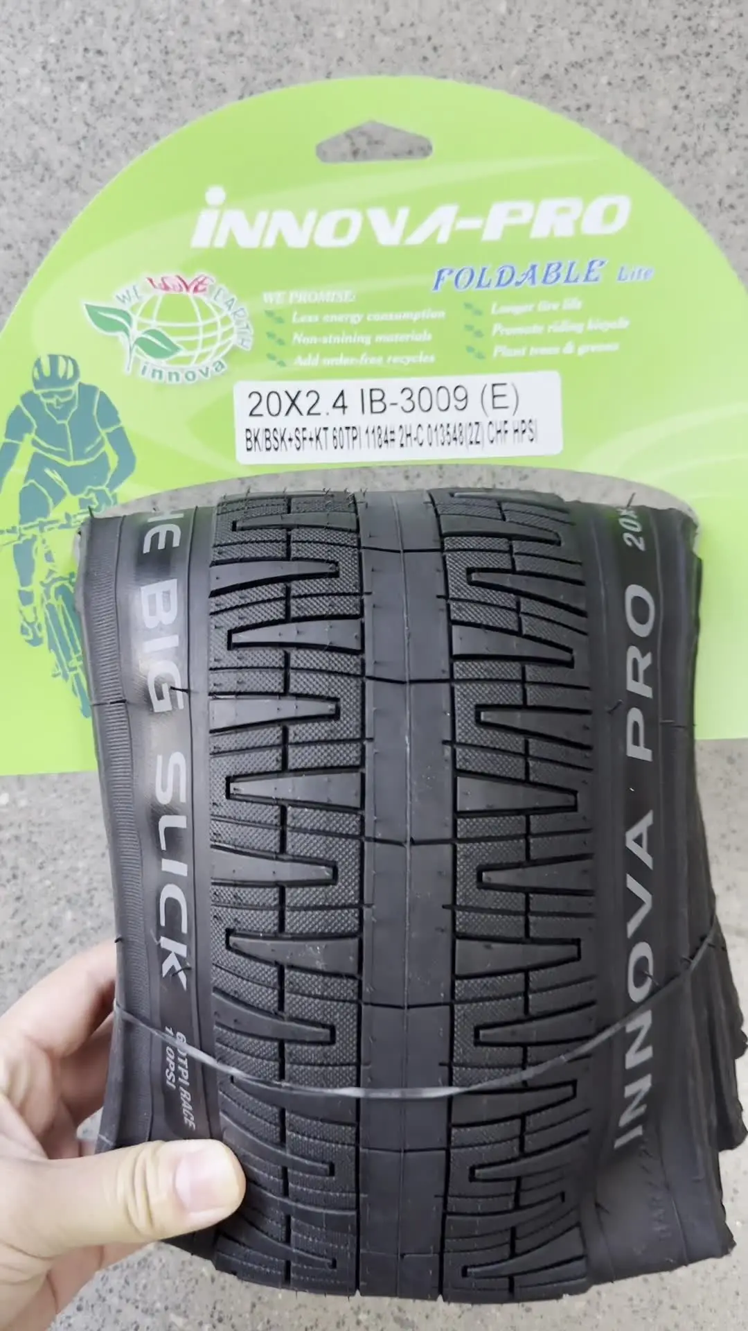 INNOVA PRO THE BIG SLICK 20x2.40 60-406 Bicycle Tire Folding Black