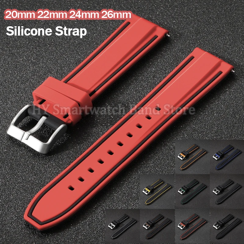 Silicone Quick Release Universal Watch Strap - Men's & Women's Replacement Wristband