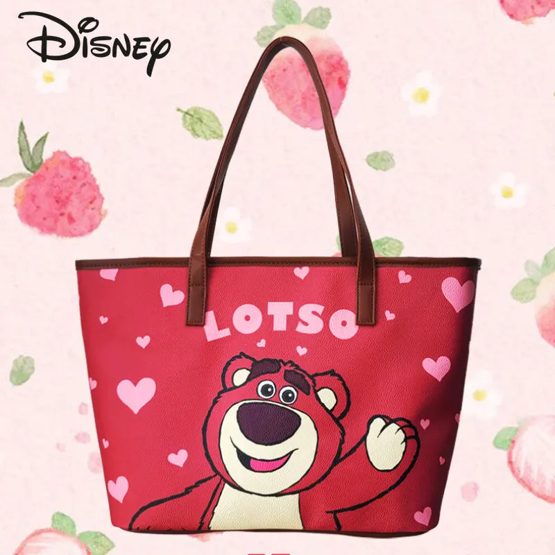 

Disney Strawberry Bear New Original Women's Bag Luxury Brand Women's Handbag Large Capacity High Quality Fashion Tote Bag