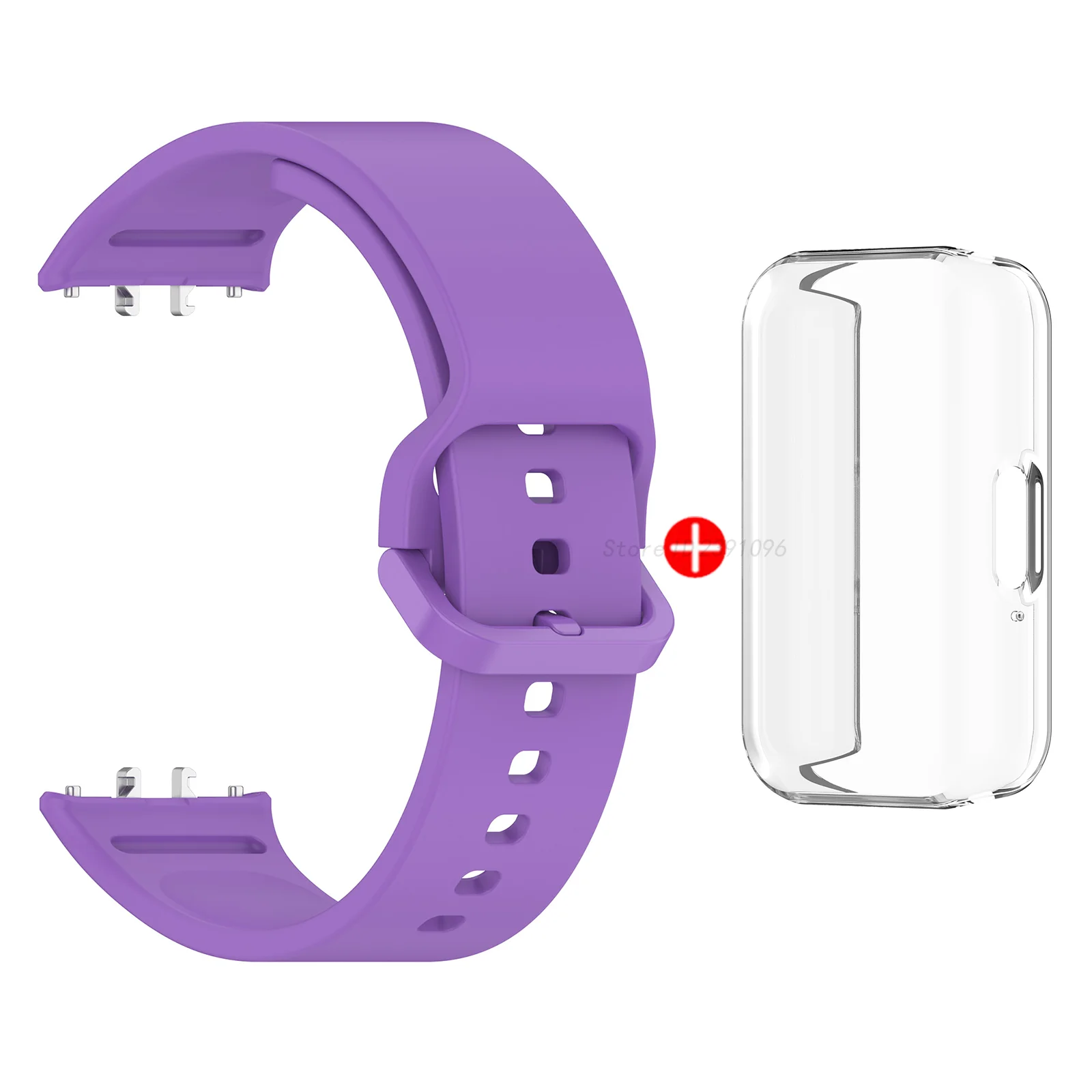 Premium Silicone Sport Strap and Case for Fitness Tracking Watch - Replacement Accessory Bracelet