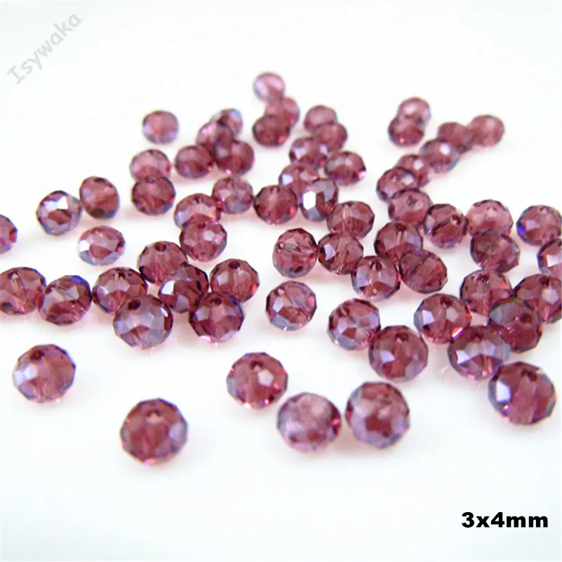 Isywaka Hot Light Green Faceted Crystal Glass Rondelle Spacer Beads for Jewelry Making, 125pcs