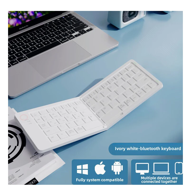 bluetooth wireless Tablet keyboard foldable key board Folding Portable mini keyboards for cell phone white low profile numpad