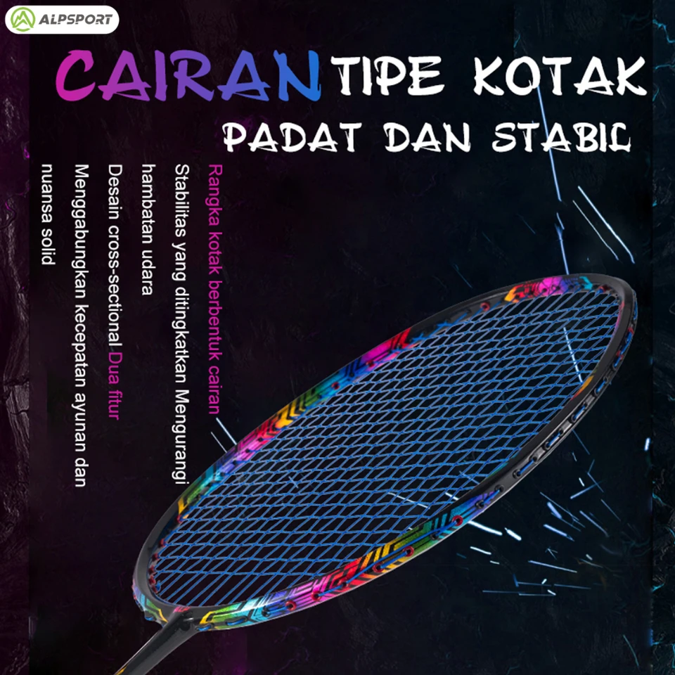 Alpsport-フルカーボンファイバーバドミントンラケット、プロの中間