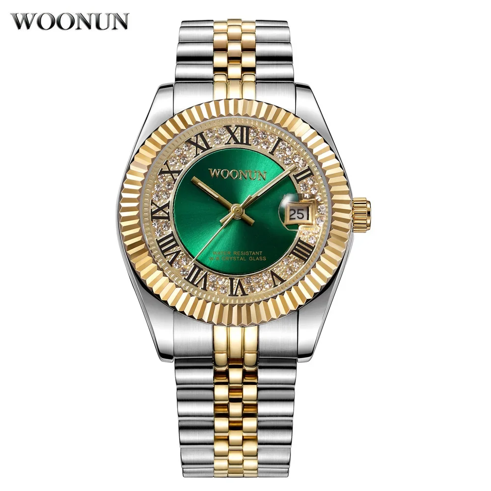 Classic Roma Watches Luxury Diamond Watches Men Stainless Steel Auto Date Quartz Wristwatches Boss Business Watch reloj hombre