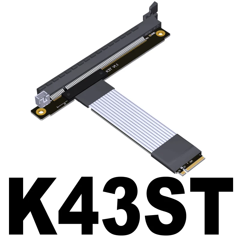 Extensor de Placa Gráfica K43 Gen4 Novo Adaptador Riser Gpu Ngff Nvme Stx Pci-e 4.0x16 M.2 Chave m Vire Angular para a Direita 16x 2023 - Imagem 3