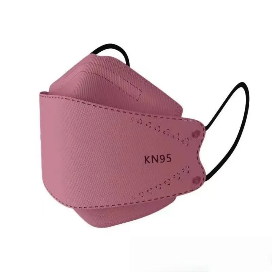 Détail des 4 couches du masque KN95 3D stéréoscopique jetable, avec matériaux filtrants et design 3D