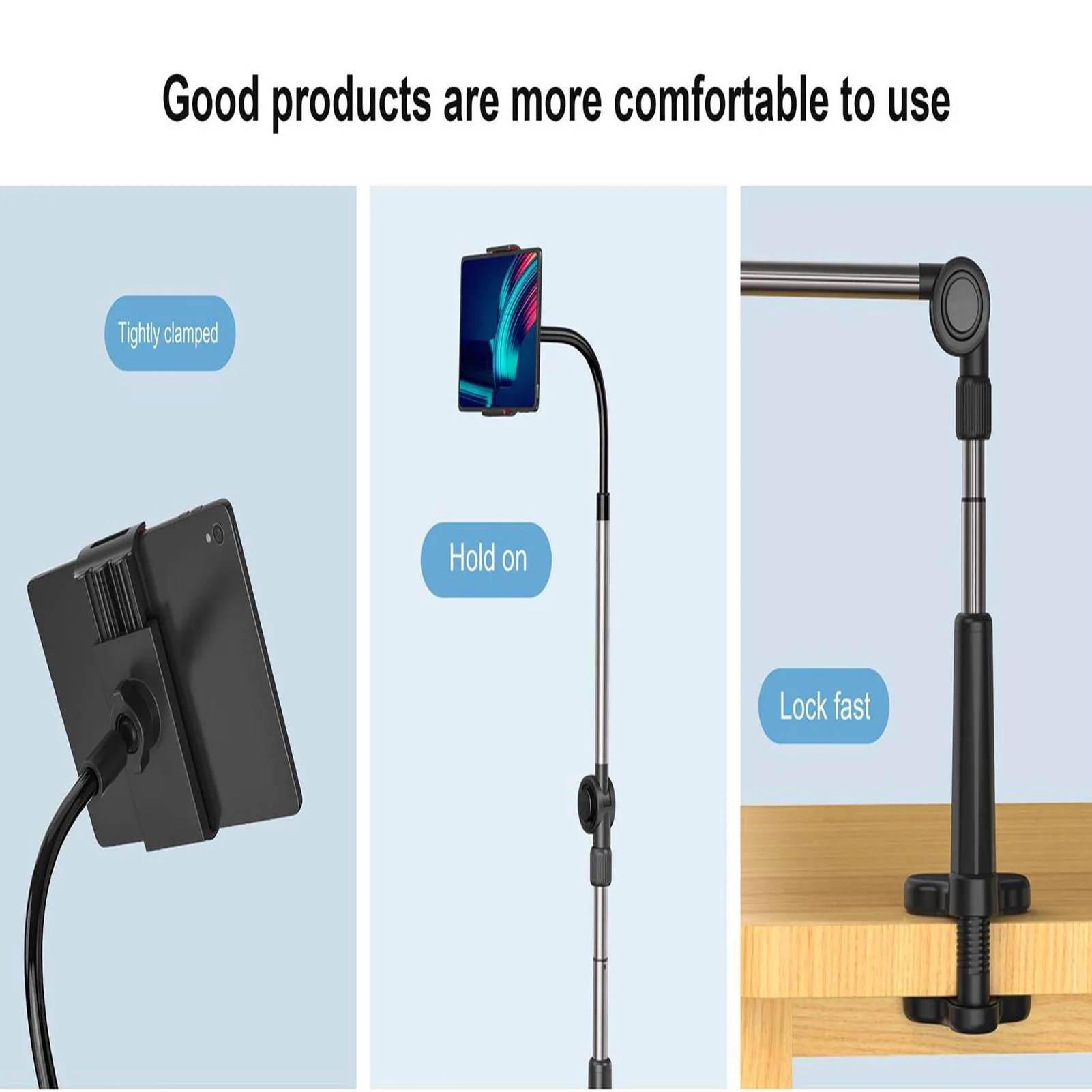 Universal Mobile Phone Stand Flexible Mobile Phone Clamp Bracket For Bed Adjustable Phone Stand Desk For Smartphones Tablet