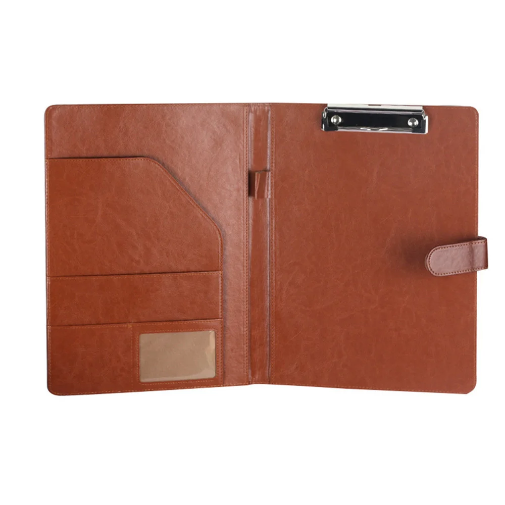 

1pcs A4 File Folder Board Clipboard PU Leather Document Business Meeting Contract Clamp Pad Writing Board Office School Supplies