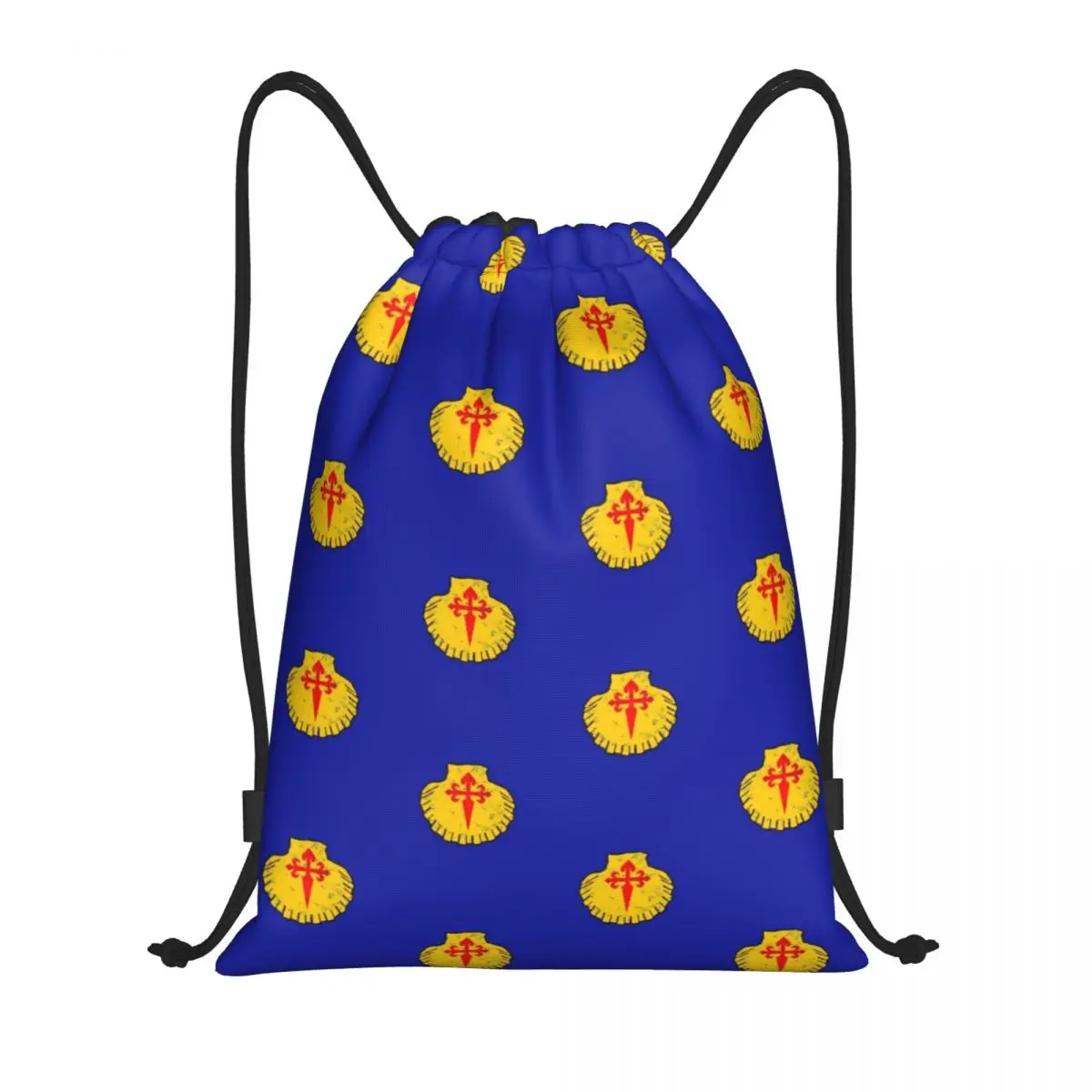 thumbnail image 1 of Mochila personalizada Camino De Santiago con cordón para mujer y hombre, mochila deportiva para gimnasio, bolsa de compras plegable con concha de vieira para paseo de peregrino, 1 of 5