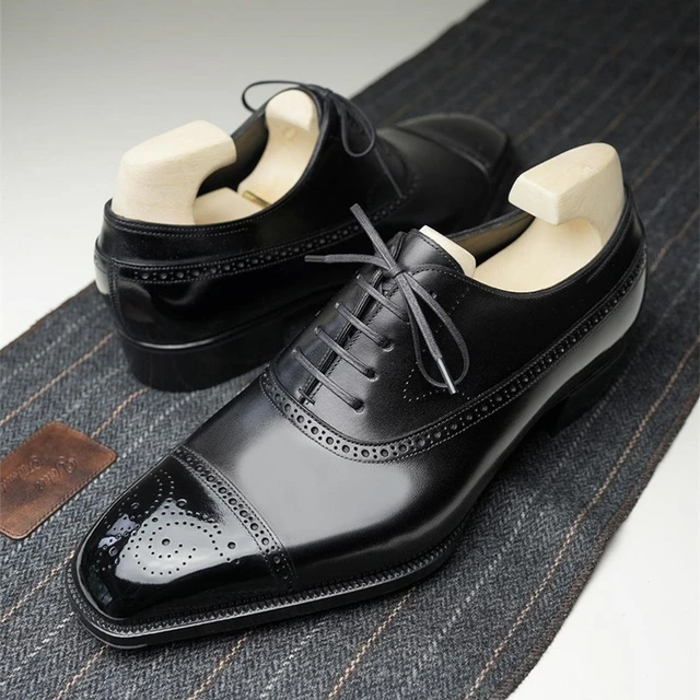 Brown Brogue Men's Shoes Red Sole Lace-up Square Toe Handmade Black Dress  Shoes Business Men's Shoes Free Shipping Shoe for Men - AliExpress