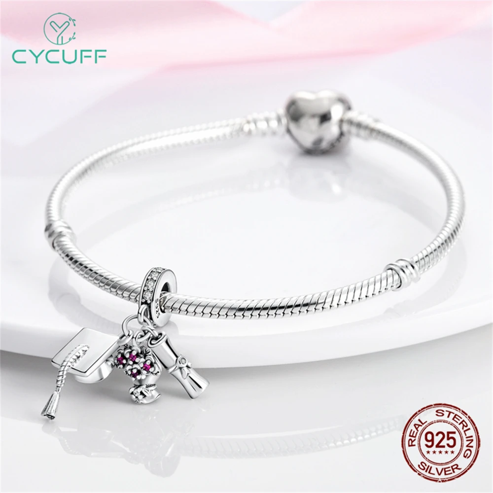 CYCUFF 100%  졸업 스타일 비즈 핏, 여성용 오리지널 팔찌, 파인 DIY 여행 쥬얼리 선물