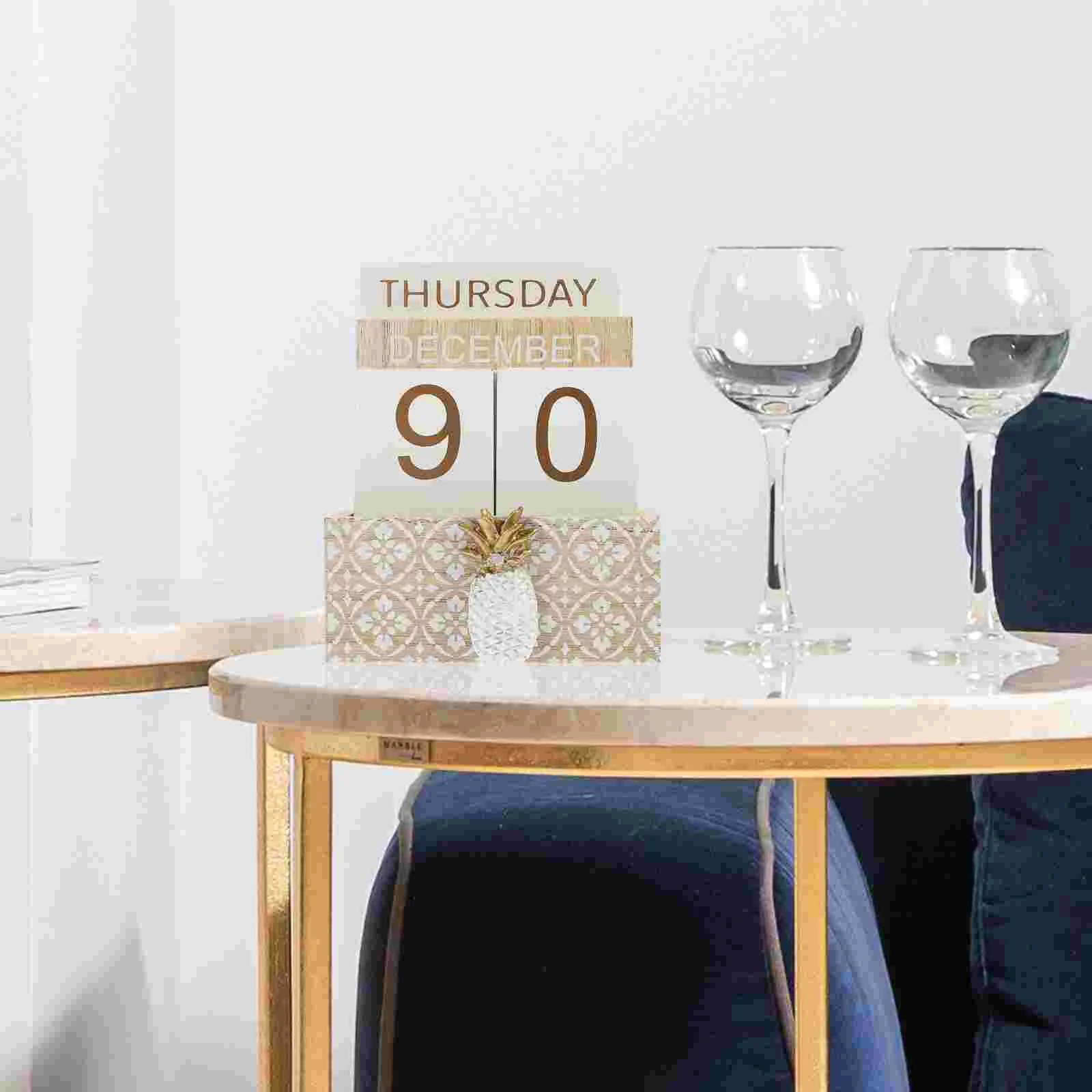 

Wooden Cube Calendar Date Display Block Perpetual Desktop Month Mini Time Planning