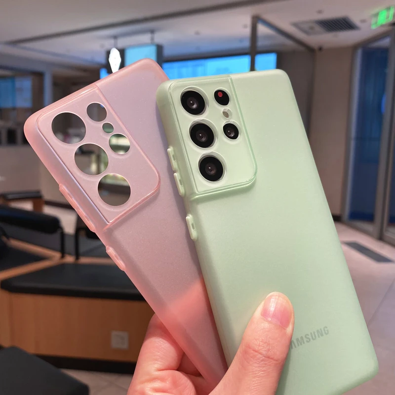 0.3mm Slim Soft TPU Phone Case For Samsung Galaxy S22 S21 Plus Note 20 Ultra Thin Matte Cover For Samsung Galaxy A52 A72 Case