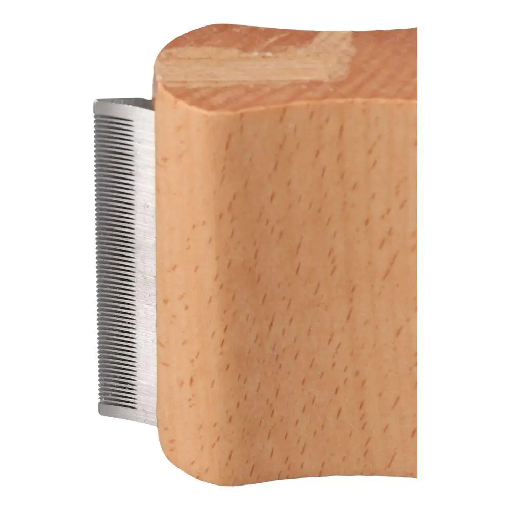 Multifunctional Stainless Steel Equestrian Hair Scraper 2.9*2.7 Inch Wood Color Hair Removal Needle Comb Horse Brush