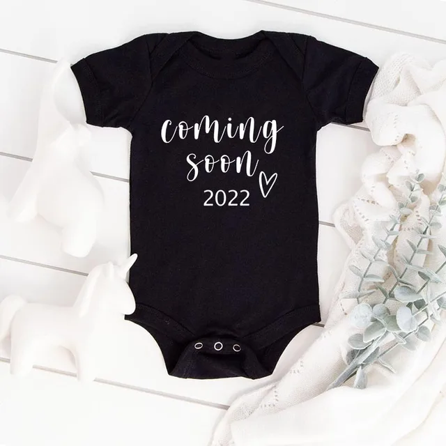 2022 Bodysuits For Infants 0-24M Baby Rompers Summer Baby Girl Boy Clothes For Newborn Babies Short Sleeve Bodysuit For Newborn soon2022-Black