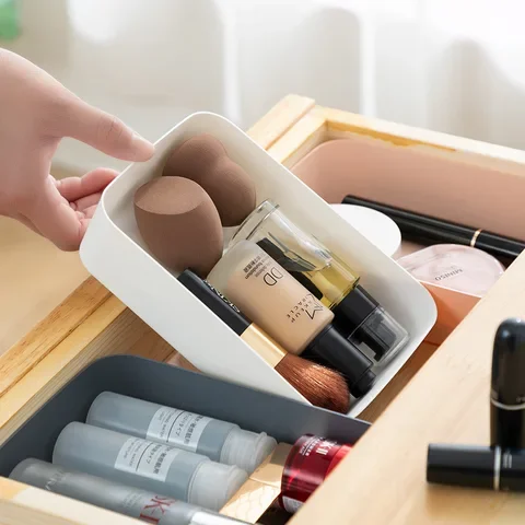 

Cosmetics Storage Box Desktop Saves Space Jewelry Perfume Debris Cushion Makeup Dustproof Organizer Cosmetic