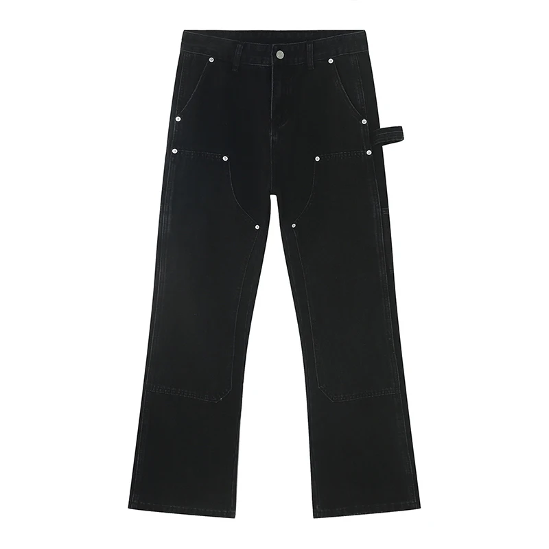IEFB Slim Fit Ruffle Jeans Trend Men Autumn New Korean Style Handsome Double Knee Decoration Straight Denim Pants Fashion 9C1747 6