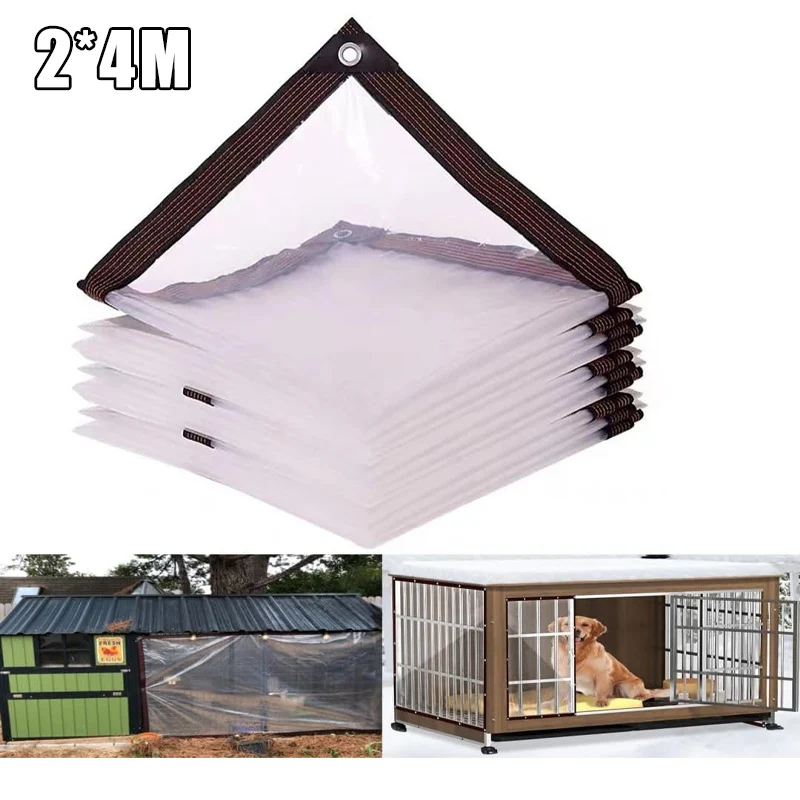 PE Transparent Rainproof Plastic Cloth Sealing Window Rainproof Plastic Film Outdoor Thickened Dustproof Cloth 2x4M
