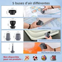 Mini pompe à air électrique portable avec lumière, gonfleur sans fil 4,5 KPa 1600 mAh pour matelas pneumatique, sacs sous vide, piscine 3