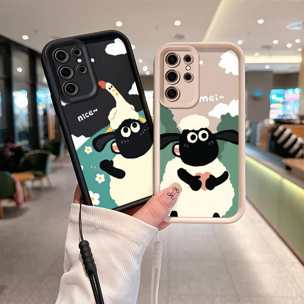 Bella Custodia Per Telefono S-Shaun The Sheeps Per Samsung A03 A04 A05S A10S A11 A12 A20S A21S A13 A14 A54 A34 A53 Cover Con Cinturino A Mano