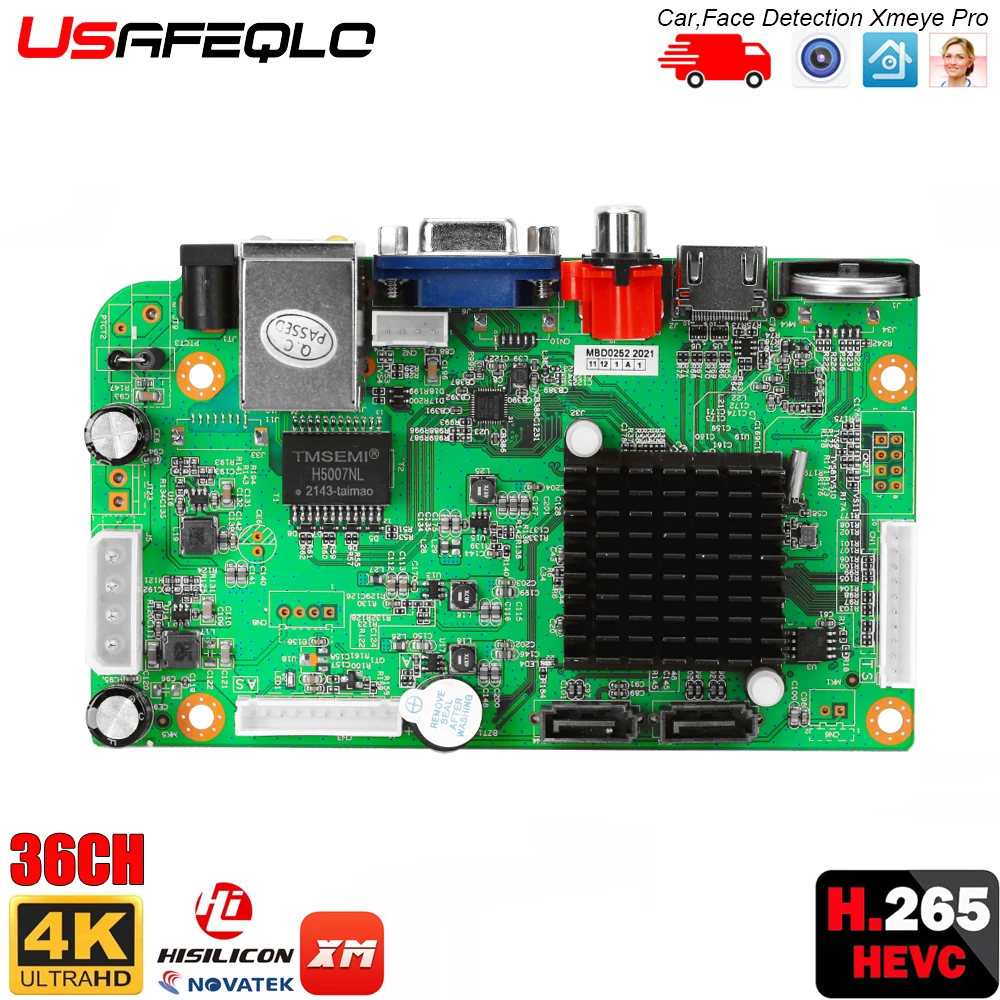Network Video Recorder XM Chip CCTV 9CH 16CH 32CH 4K NVR Mother board H.265+ For 5MP 8MP IP Camera Support Face Detection ONVIF