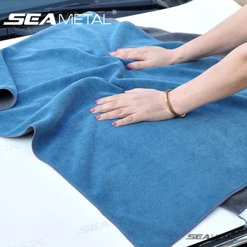 SEAMETAL Customized Car Washing Towel Microfiber Cleaning Towel 500GSM High Absorbent Drying Cloth Edge Wrapped Car Wash Towels 1