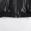 UNIZERA2023 Autumn and Winter New Women's Fashion Versatile Short Motorcycle Faux Leather Pilot Jacket Coat Leather Coat 4