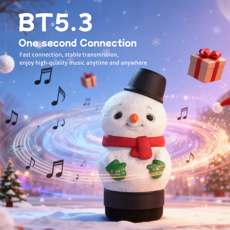 Mini Cute Bluetooth Speaker Wireless TWS Connection Stereo Soundar Night Light Music Player Rechargeable Birthday Christmas Gift
