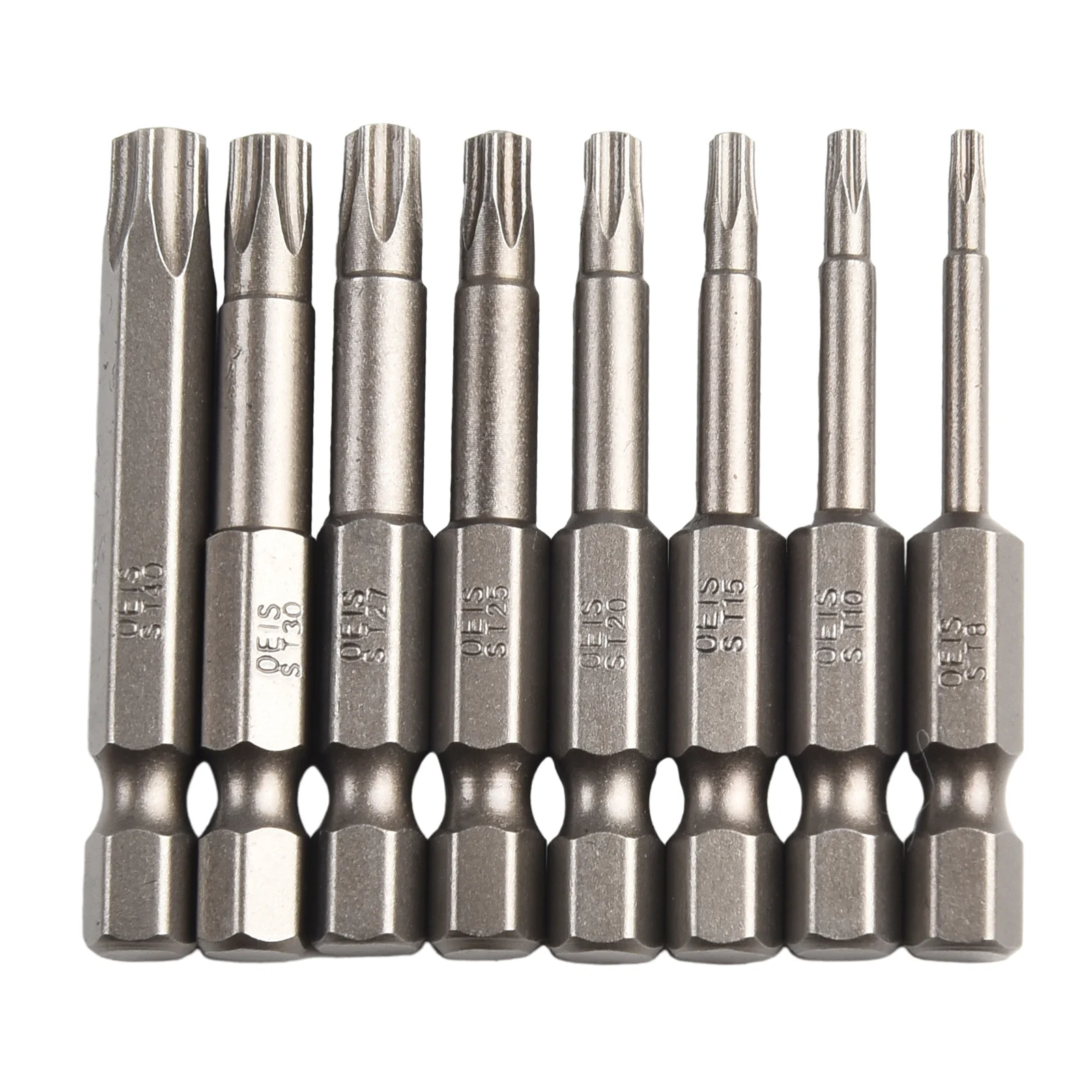 

8pcs 50mm Torx Screwdriver Bit Set Magnetic 1/4" Hex Shank Five-Point Star Bore Hole Torx Screw Driver Bits Hand Tools T8-T40