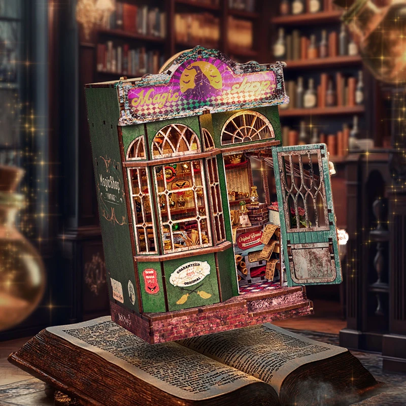 DIY Wooden Doll House Book Nook Kit Bookshelf Shelf Insert