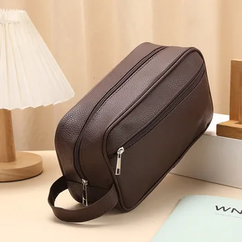 Männer Wasserdichte Reise-Kulturtasche- PVC Litschi Muster Kosmetiktasche