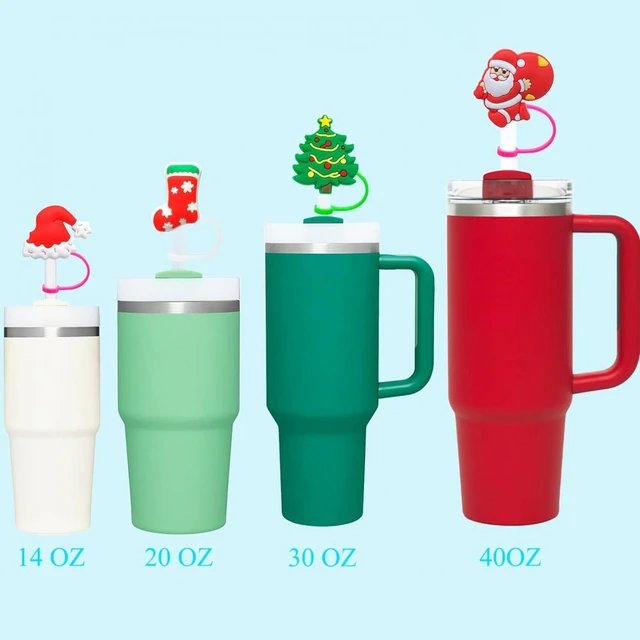Christmas Straw Cover Reusable Silicone Dustproof Cute Christmas Figure Straw  cover Cup Accessories For Tumbler Drinking Straw - AliExpress