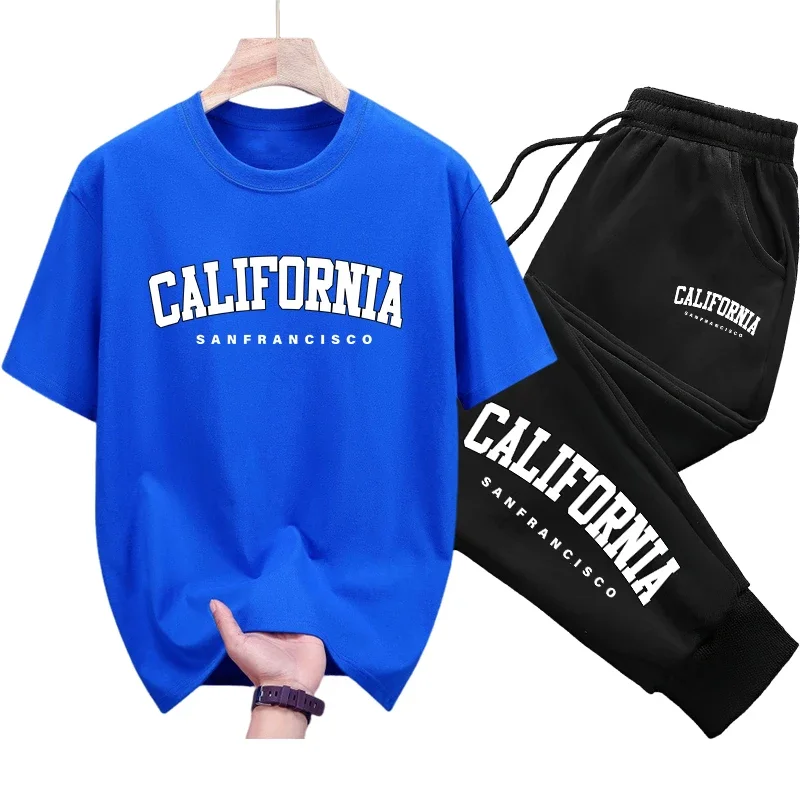 Cotton Tee and Sweatpants Set for Men