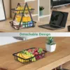 2 Tier Countertop Fruit Basket,Portable Fruit Bowle Basket for Kitchen Organizer Storage & Fruits Vegetable Bread Snacks Basket 4