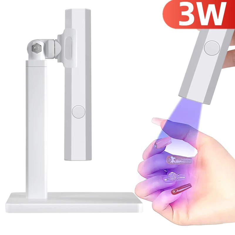 Handheld Quick Dryer Mini Nail Drying Lamp With Stand Rechargeable UV LED Lamp For Nails Portable Nail Art Tool Home Travel Use