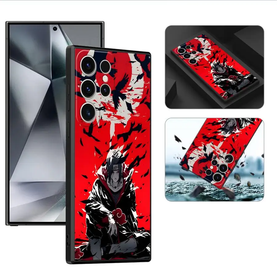 Black Soft Phone Cover with Cool Uchiha Itachi Design