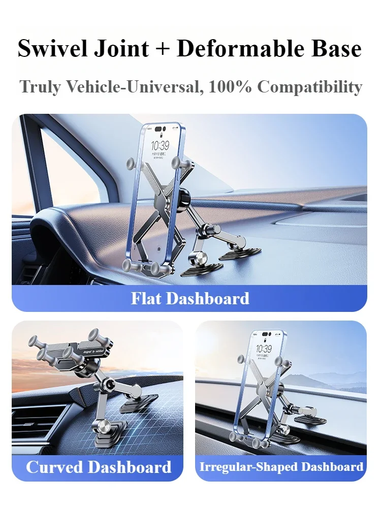 Eary Car Phone Holder Stand Mount Dashboard Arch Bridge Stable Base Angle Adjustable Universal for 4.7-7.2 inch iPhone Samsung