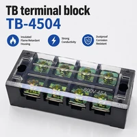 1Pcs TB4504 45A 600V Dual Row Barrier Screw Terminal Block Strip Wire Connector Insulated DIY Electrical Fix Fence High Quality 1
