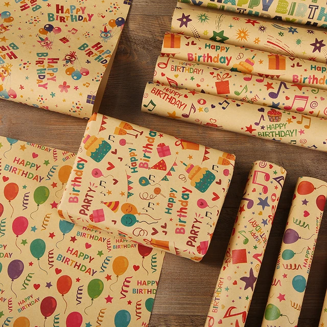 50x70cm Kraft Paper Roll Gift Wrapping Paper for Baby Shower Holiday Party  Christmas Wedding Colorful Wrapping Paper Sheets