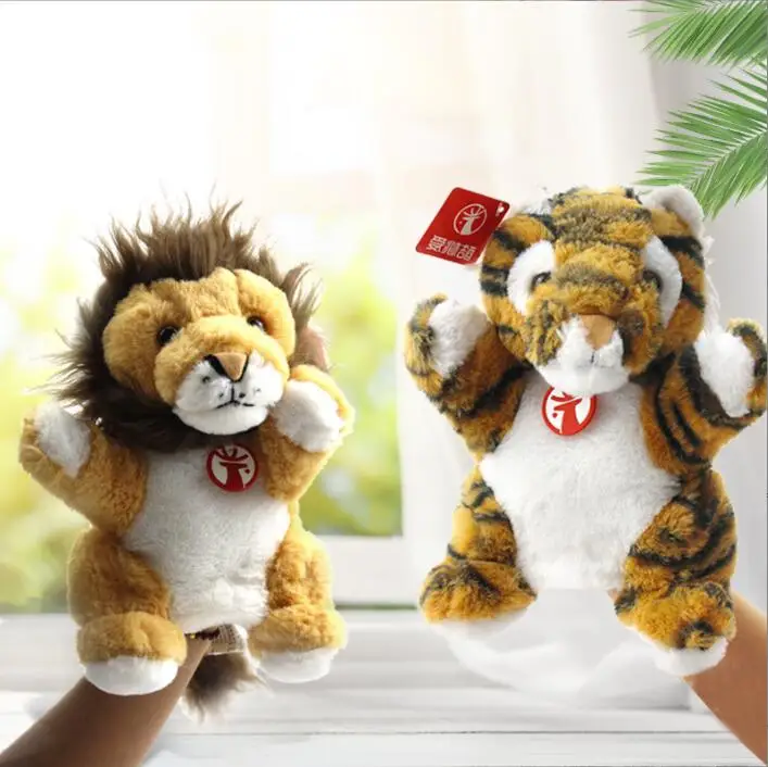 

puppets lion king Plush Puppets Giraffe Tiger Monkey Bear Lion Elephant Doll Baby Toy Animals Toy