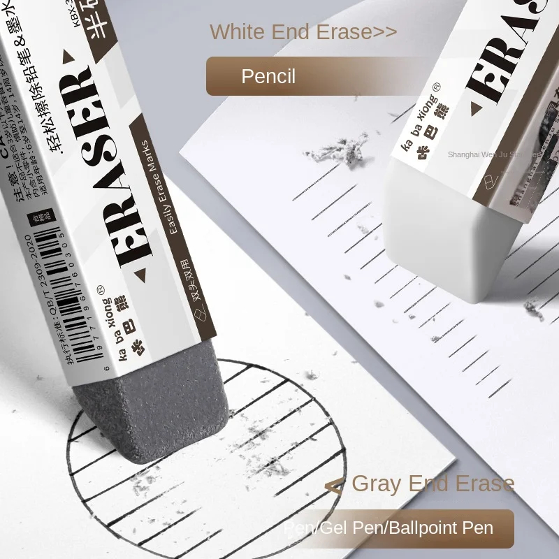 Frosted Eraser Pen Eraser Carbon Neutral Pen Pencil Dual Purpose Stationery Accessories School Supplies 1PC pencil eraser,eraser pen
