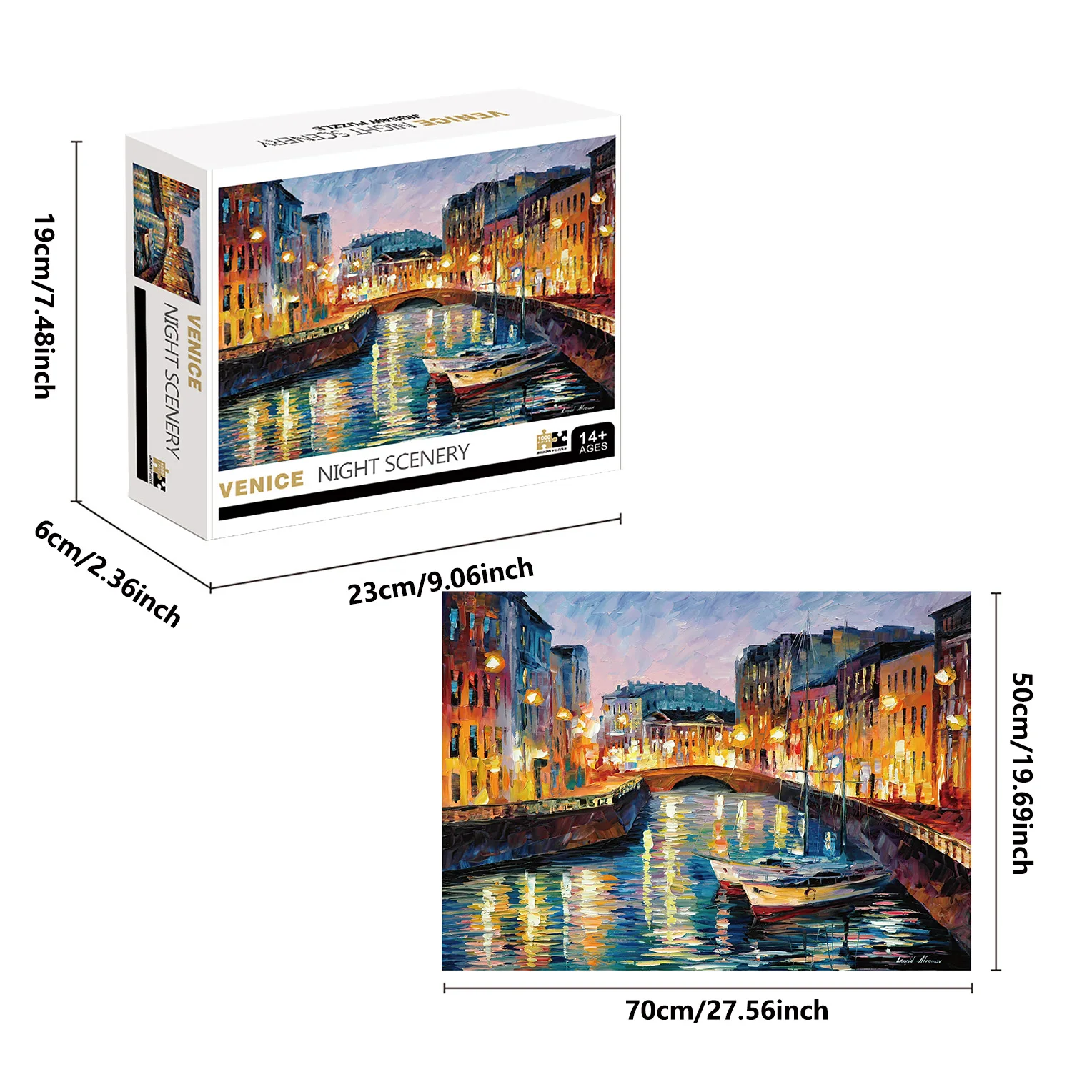 Jigsaw Puzzles 1000 Pieces Venice Night Scenery for Adults Home Decor Games Family Fun Educational Toys for Kids