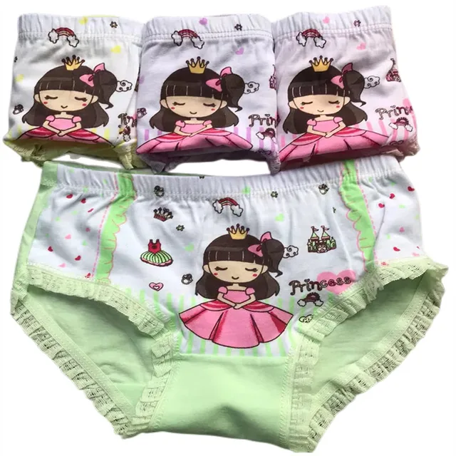 Girl Cute Design Lace Briefs Quality Cotton Soft Kids Underwear