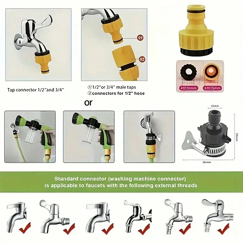 New 8 In 1 Jet Spray Gun Pressure Hose Nozzle Foam Gun Soap Dispenser Garden Watering Horse Dog Animal Car Washing Tool
