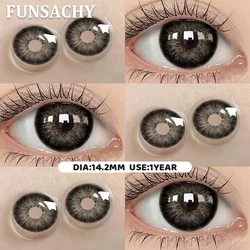 Vibrant Eye Enhancer Colored Contact Lenses - Blue, Green, Gray & Brown 2 - Pack for Makeup & Costume Looks (METATRON - BLACK)