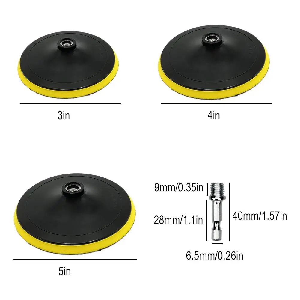 Car Polishing Waxing Pad Car Detailing Sandpaper Abrasive Polisher Drill Adapter Angle Grinder Grinding Wheel Repair Tool