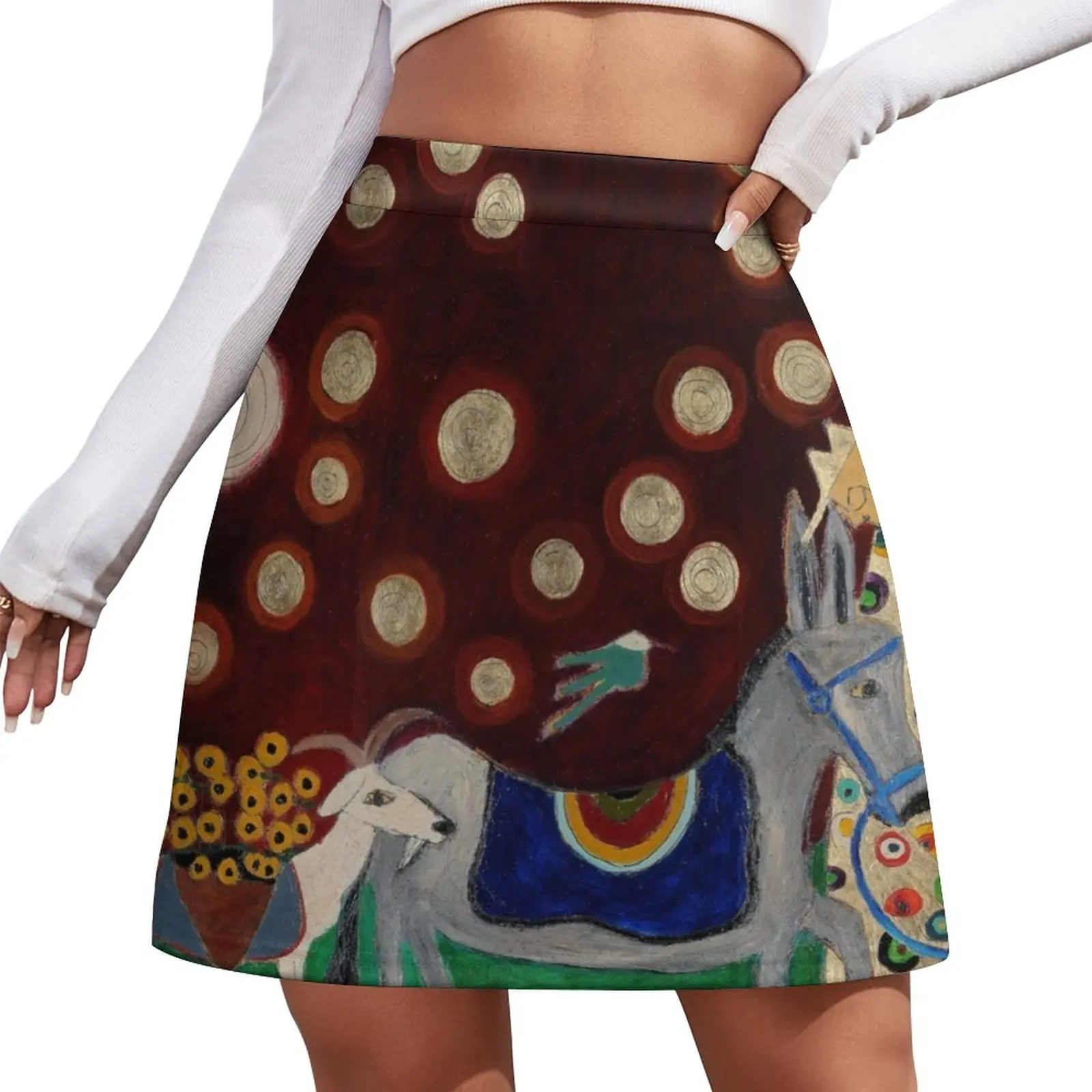 

Monk with Donkey and Goat Mini Skirt Summer skirt Miniskirt woman new in clothes dress women summer