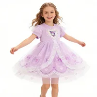 Robe Sanrio pour petite fille, en coton, Kuromi, élégante, robe de princesse pour bébé fille, vêtements de luxe pour enfants, violet, 1 à 2 3 4 5 6 7 8 9 ans 2